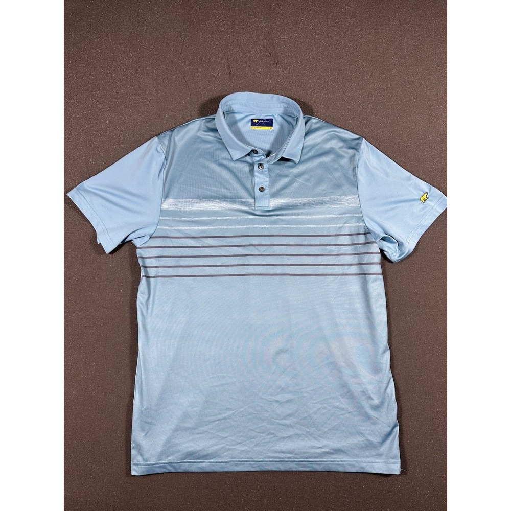 Men's Jack Nichlaus Blue/Grey Large Golf Polo #PRO #TOUR #Bear